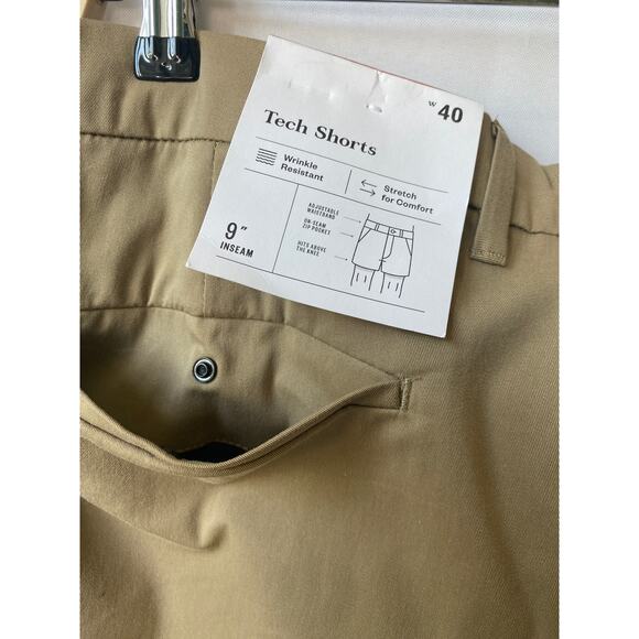 Goodfellow & Co Tech Shorts Men 40 Tan Wrinkle Resistant Stretch Waist Band NWT - Picture 5 of 12